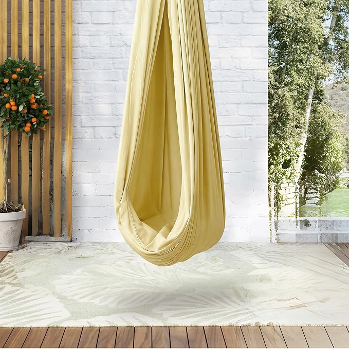 Sensory Swing, Indoor Outdoor Cuddle Hammock for Kids and Adults, with Heavy Duty Hardware, 360° Swivel, Calming Swing for Autism, ADHD and Sensory Integration