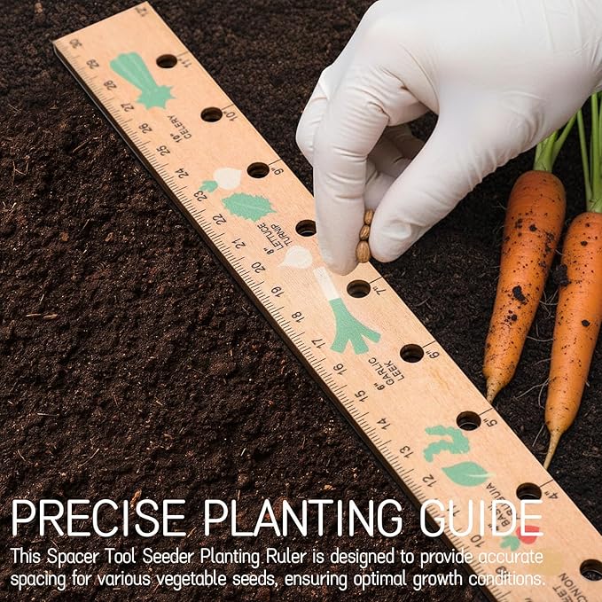 Spacer Tool Seeder Planting Ruler - Seeding Spacing Ruler with Precise Measurements,Seedlings Dibber Hand Transplanting Tools,for Vegetable Gardens, Yard