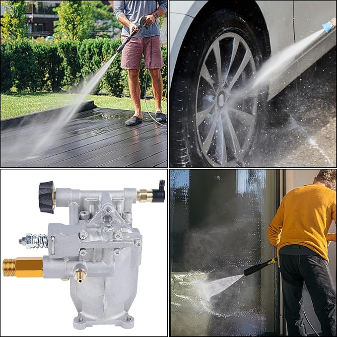 Biswing Pressure Washer Pump, 3/4" Shaft Horizontal Axial Plunger, 3400 PSI Max, 2.5 GPM, Replacement Pumps for Cold Water Gas Power Pressure Washer