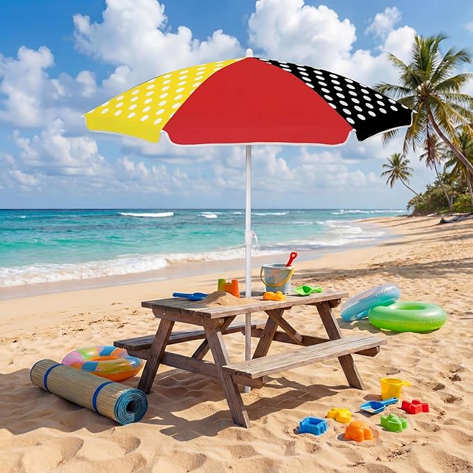 Dansydaisy Beach Umbrella for Water Table, Picnic Table Shade, 47 Inch Replacement Portable Outdoor Umbrella, UV Protection for Sand Play Camping Patio Garden, Tables Not Included