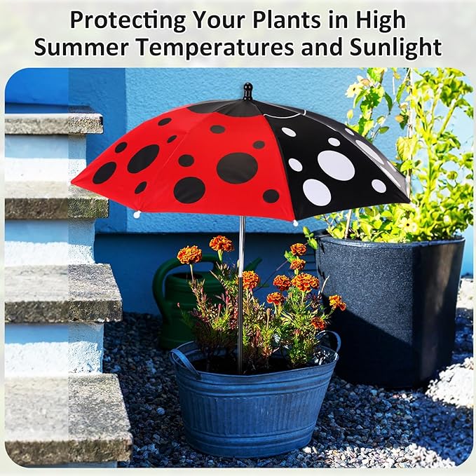 Plant Umbrellas for Outdoor Plants, Large Garden Plant Umbrella Shade Upgraded Adjustable Angle Height for Potted Plants Garden Beds