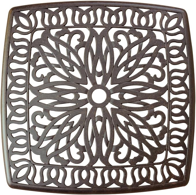 Darlee Elisabeth Cast Aluminum Outdoor Patio End Table - 21 Inch Square - Antique Bronze