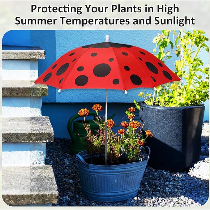Plant Umbrellas for Outdoor Plants, Large Garden Plant Umbrella Shade Upgraded Adjustable Angle Height for Potted Plants Garden Beds