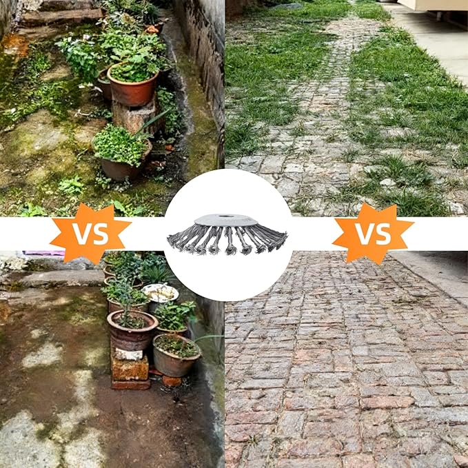 8 Inch Indestructible Steel Wire Grass Trimmer Head, Universal Metal Weed Eater Blades, Rotary Brush Cutter Trimmer Head, Weedeater Wacker Blade for String Trimmers, Moss, Grass,Patio, Lawn