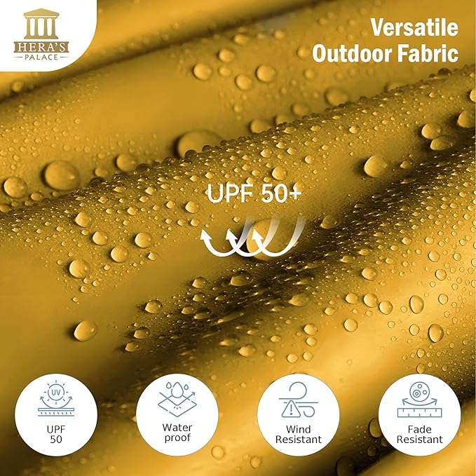 HERA'S PALACE Umbrella Patio Outdoor with Base 15ft Rectangle Table Double Market Umbrellas Clearance Large Included Stand for Deck Outside Pool Picnic Inground Yard Commercial (Gold Yellow)