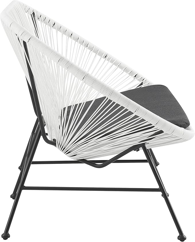 Linon Charleston White Woven Hammock Style Outdoor Loveseat