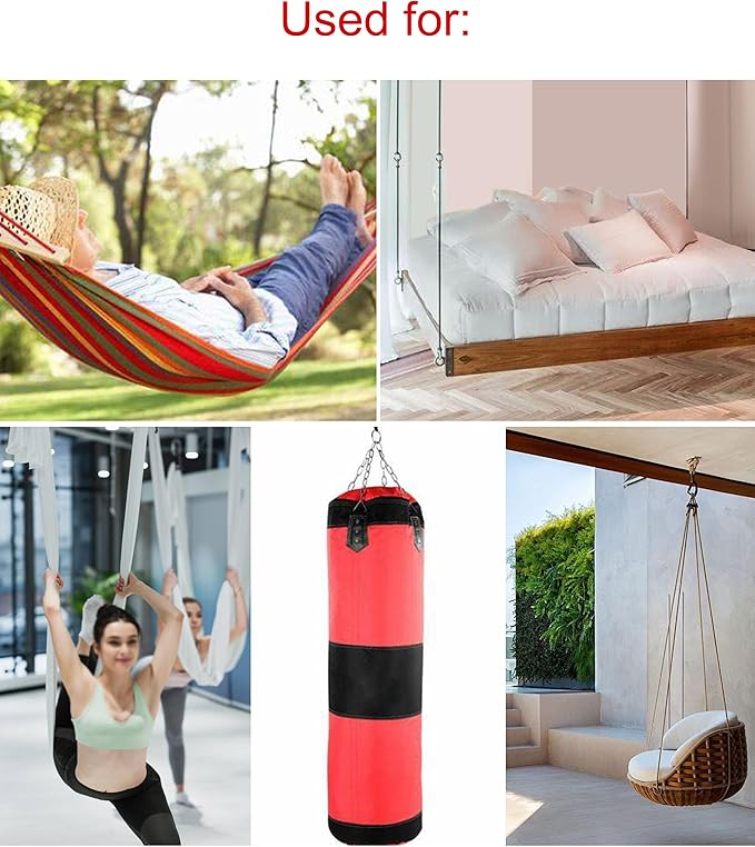 1000 lb Capacity Heavy Duty Hammock Hanging kit 2Pcs Swing Hanger Porch Swing Hanging Kit for Hammock Stand, Swing Chair, Yoga Hammock Hardware
