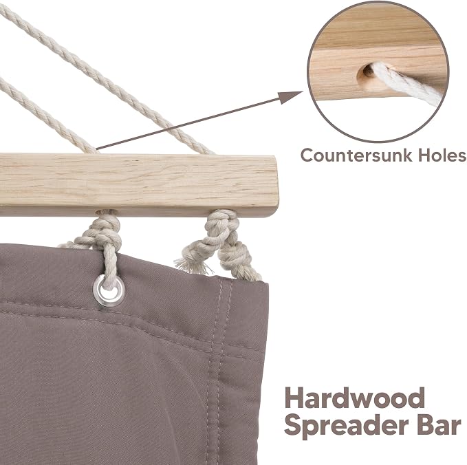 SUNCREAT Portable Outdoor Hammock with Stand, Canopy, Double Hammock with Stand for Outside, Patent Pending, Brown
