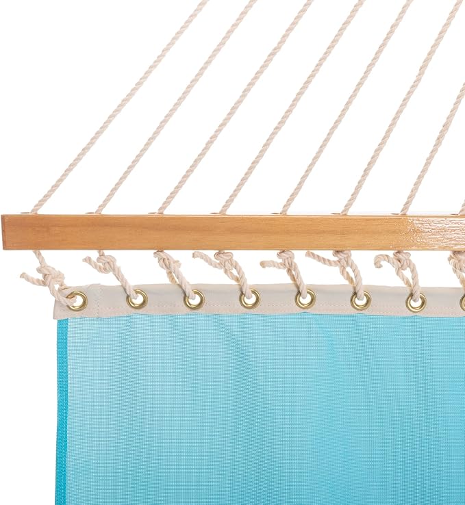 Original Pawleys Island Large Way Aruba Sunbrella Quick Dry Hammock – 13 ft. x 55 in., 450 lb Capacity, DuraCord Rope, Oak Spreader Bar, Handcrafted in The USA