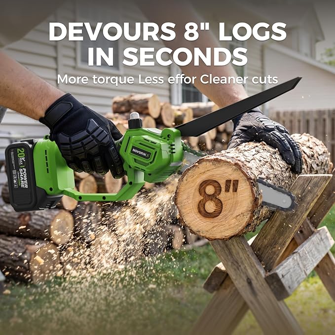 2-in-1 Cordless Pole Saw & Mini Chainsaw 20V 3.0Ah*2 8-Inch 15FT Reach Electric Tree Trimmer Battery Powered Chainsaw with Extension Pole for Tree Trimming Branch Cutting Pruning