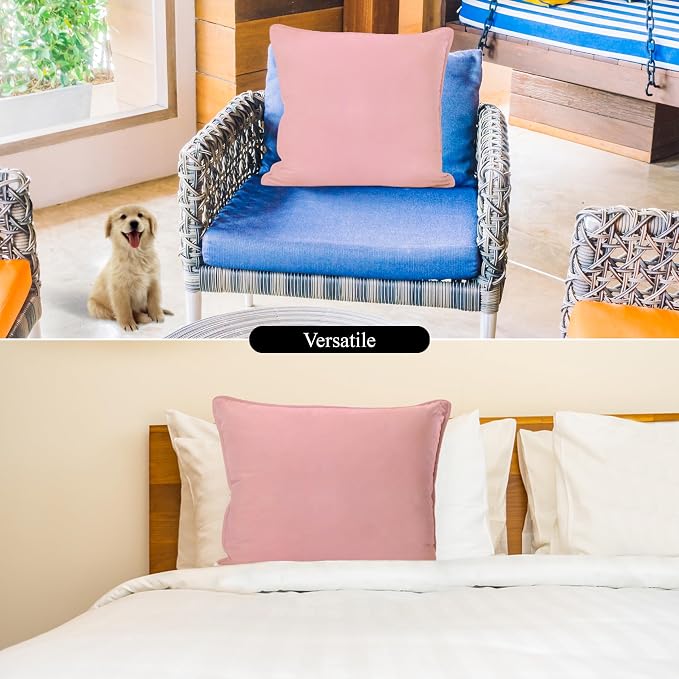 A1 HOME COLLECTIONS A1HC Luxurious Outdoor Waterproof Pillow Covers 18x18 Inches (Pack of 2, Pink Flare), Throw Pillow Covers for Pool Areas, Garden, Sofa, Chairs, Beds, Tent, Patio