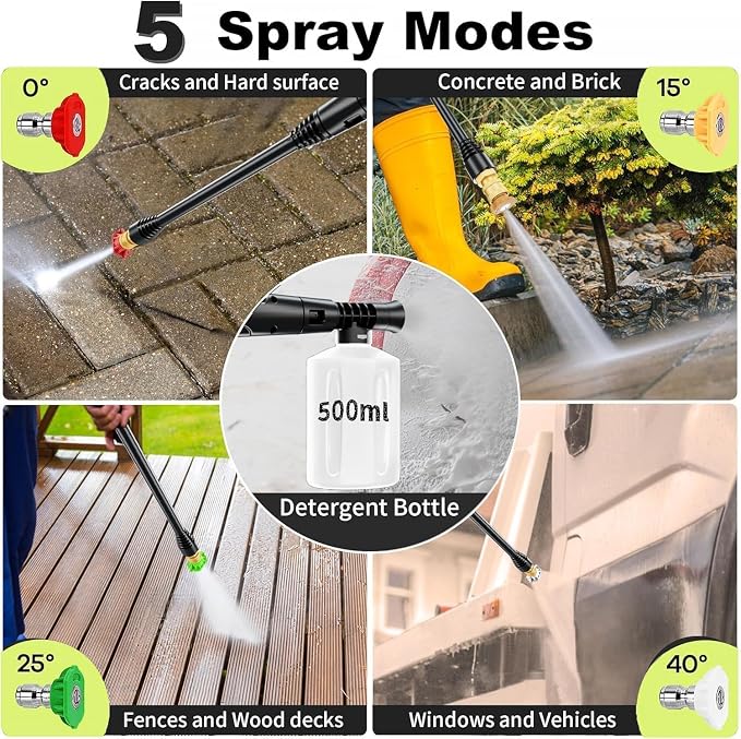 4500 MAX PSI P*ressure Washer 2026 NEW, 4 N*ozzles and F*OAM C*annon, P*ower Cleaner(Yellow)