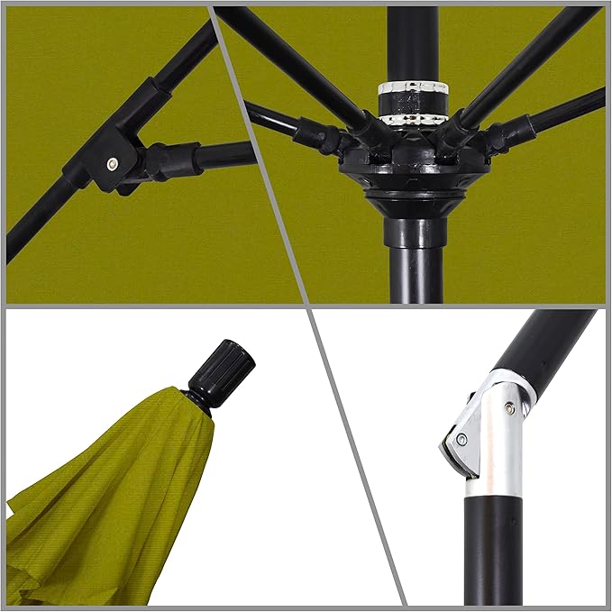 California Umbrella 9' Round Aluminum Pole Fiberglass Rib Market Umbrella