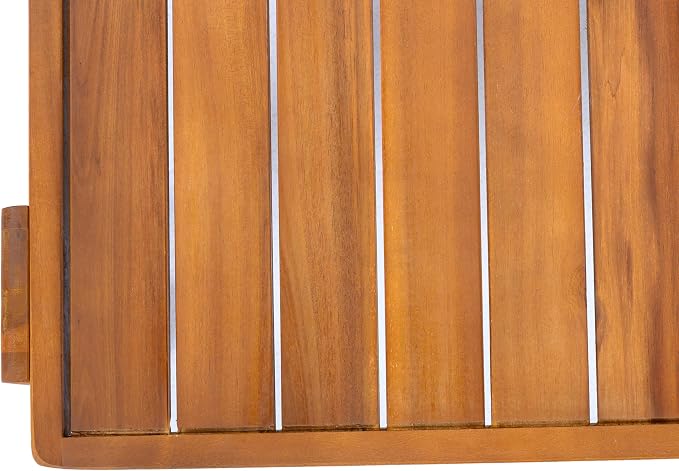 Christopher Knight Home Ahina 4 Pieces Acacia Wood Conversation Set, Loveseat & Accent Chair Chat Set with Cushions, Slat Panel Coffee Table, Patio Furniture Set for Backyard/Balcony, Teak + Beige