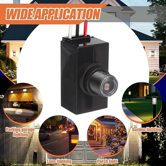 4 Pack Dusk to Dawn Sensor 120-277V Photoelectric Switch Photocell Light Sensor Hardwired Post Eye Light for Most Outdoor Lighting Fixtures