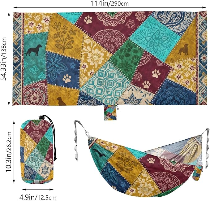 Patchwork Pet Camping Hammock Fabric for Outside Patio Garden
