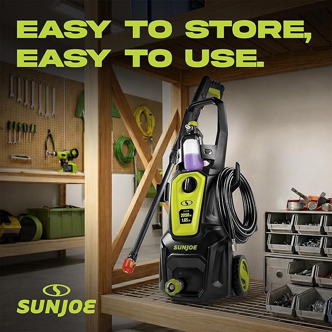 Sun Joe Electric Pressure Power Washer w/Foam Cannon & Extension Wand, 1600 PSI (PWMA Certified), 1.1 GPM, 13-Amp Motor - Heavy-Duty Cleaning Machine for Patios, Decks, Sidewalks & Cars, SPX2680-MAX