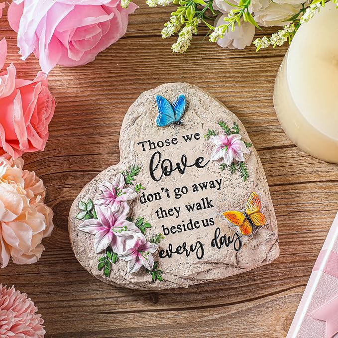 Jetec 6 Inch Memorial Garden Stone Sympathy Gift for Loss of Loved One Stepping Stones for Garden Decor Those We Love Don't Go Away Memorial Bereavement Condolence Gifts for Outdoors