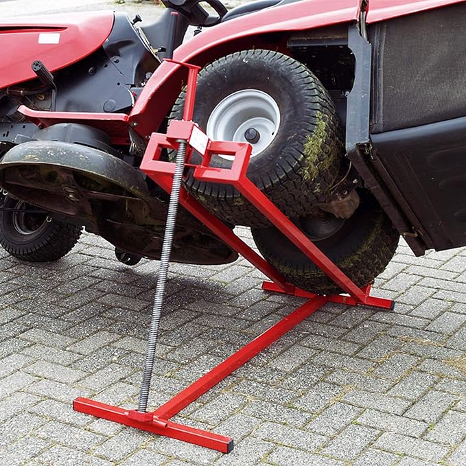 Generic 800 Lbs Capacity Lawn Tractor Lift, Ride-on Mower, Universal, 45 Tilt Adjustable, Red