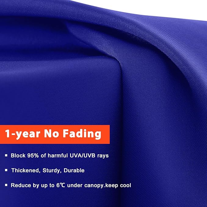 MASTERCANOPY Valance Patio Umbrella 9 ft Replacement Canopy for 8 Ribs-Blue Canopy Only