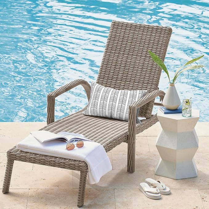 DYTXIII Pack of 2 Outdoor Waterproof Lumbar Pillow Covers ONLY, 12x20 Rectangle Decorative Double Printed Pillow Cases for Patio Couch Porch Furniture - Herringbone Black White