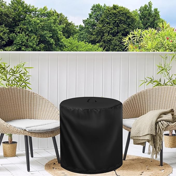 Outdoor Side Tables Cover for Outlux 18.5” Metal Outdoor Round Table, Waterproof Cover for Small End Table - 19"D x 16"H, Black