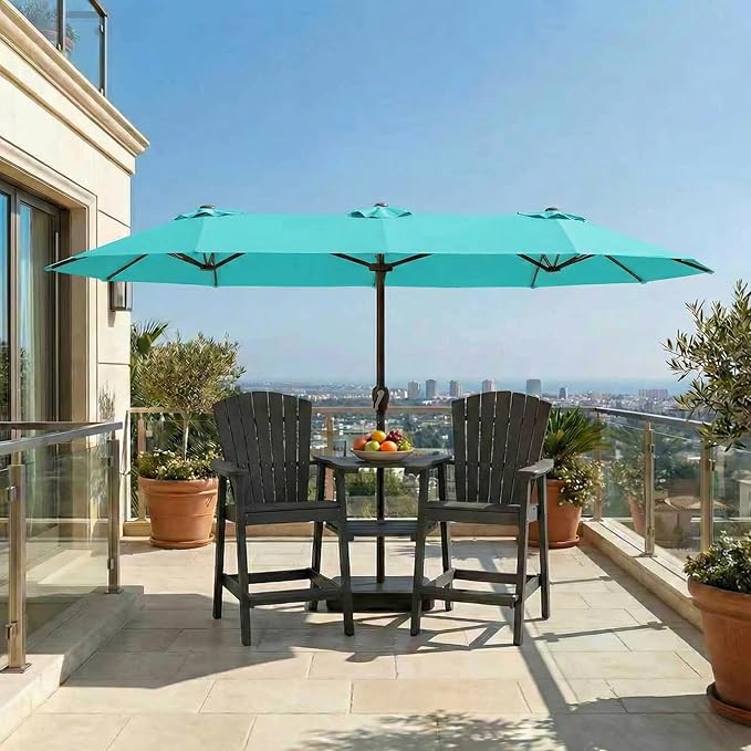 15FT Large Patio Umbrella with Base Included