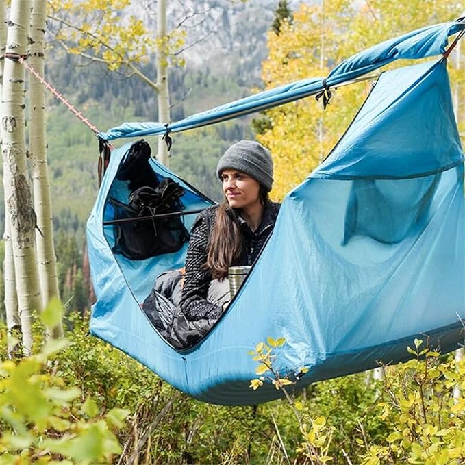 Camping Hanging Hammock Outdoor Camping Water-Proof Tents Shade Villa Garden Leisure Sofaa Hammock That Can Lie Flat