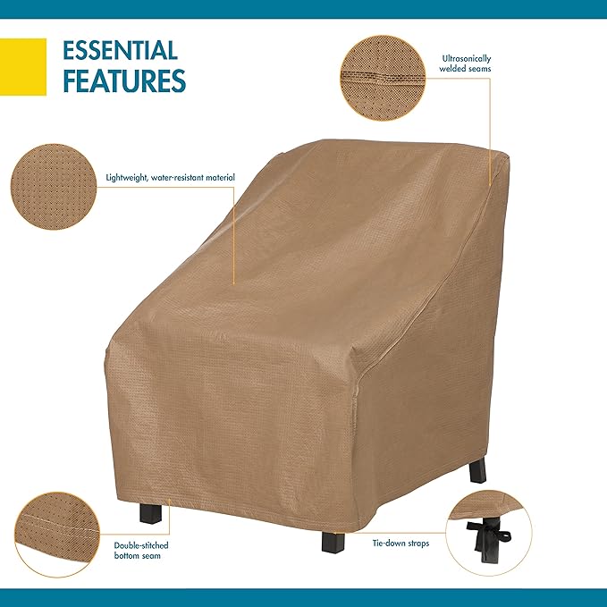 DUCKCOVERS Essential Water-Resistant 32 Inch Patio Chair Cover, Outdoor Chair Covers