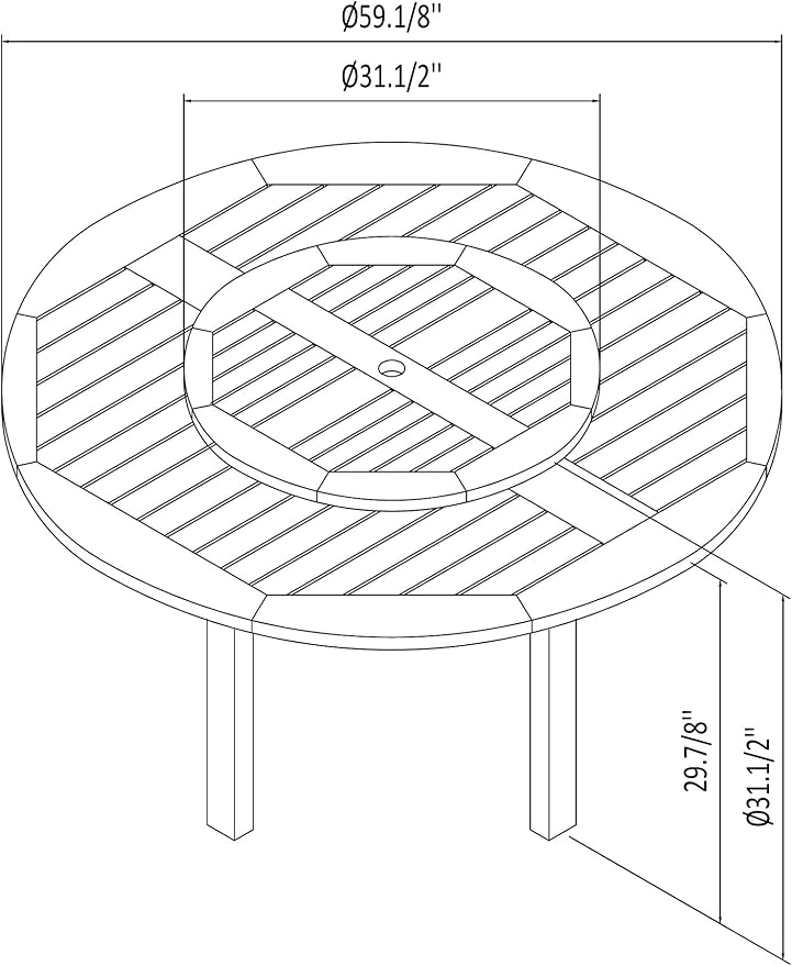 Urban Elements Melbourne 9-Piece Round Patio Furniture Set | Teak Finish 100% FSC Eucalyptus Wood | Backyard Furniture, Outside Table and Chairs, Outdoor Dining Set, White