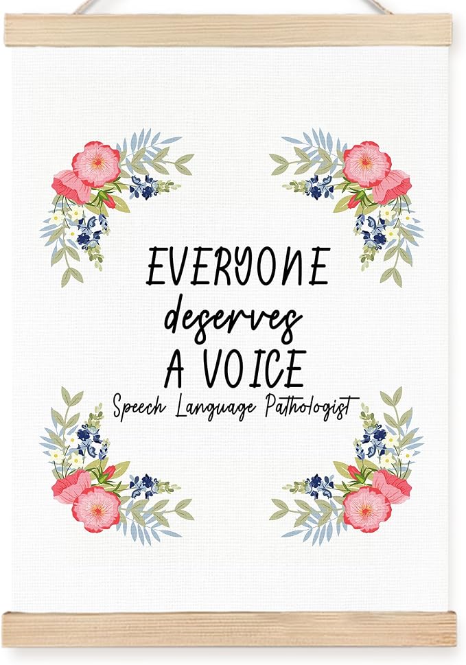 FDHSPAAM Speech Therapy Posters Wall Art Decor, Speech Therapy Room Classroom Decor, Everyone Deserves a Voice Wall Art Posters for Classroom School Counseling Therapist Office, 12x16 Inch