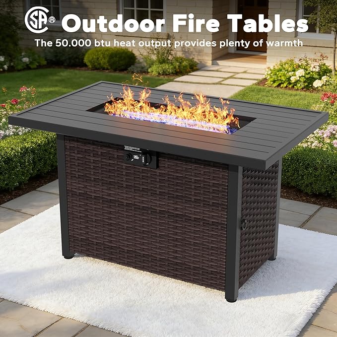 5 Piece Patio Wicker Conversation Set, All-Weather Use Outdoor Wicker Loveseat with 2 PE Rattan Ottomans,2 Chair, 1 Side Table, Ideal for Porch, Backyard, Balcony, Poolside, Blue