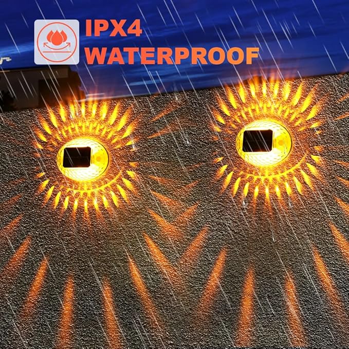 Solar Atmosphere Solar Lights for Outside, IPX4 Waterproof Decor Light for Backyard/Railing/Step/Patio/Stair Railings and Wall (6 Pack)