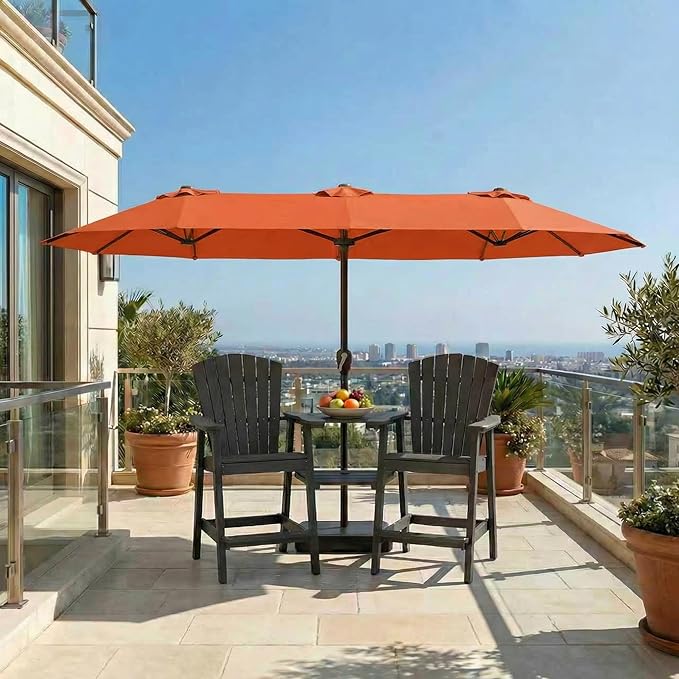 15FT Large Patio Umbrella with Base Included