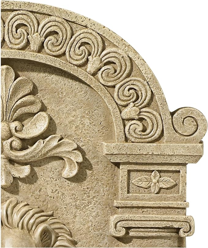 Royal Lion Face 31" High Large Italian Indoor Outdoor Decor Sand Stone Wall Fountain Basin Statue Water Feature for Outside Garden Patio Yard Backyard Porch Deck Relaxation - John Timberland