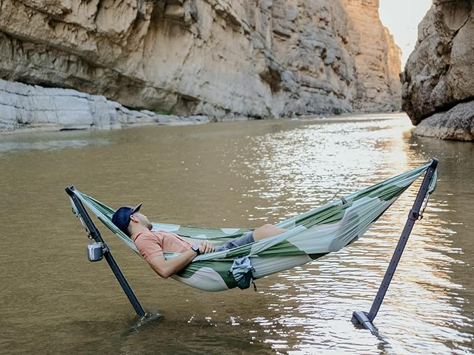 KAMMOK: Roo Double Hammock +Python 10' Bundle | Our Bestselling Hammock & Tree Friendly Straps | 100% Recycled Water Resistant Ripstop Fabric | Lifetime Adventure Grade Warranty, Sky Blue