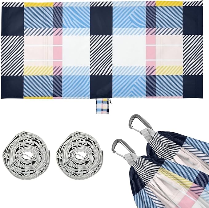 Colorful Plaids Blue Black 330lb Capacity Outdoor Hammocks with Portabl Carry Bag Tree Hammock for Indoor Outdoor Patio hamaca para Patio Exterior
