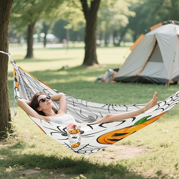 Hammocks for Outside Halloween Elements Camping Hammock Portable Hammocks with Tree Straps and Carry Bag Camping Accessories for Hiking Beach Outdoor
