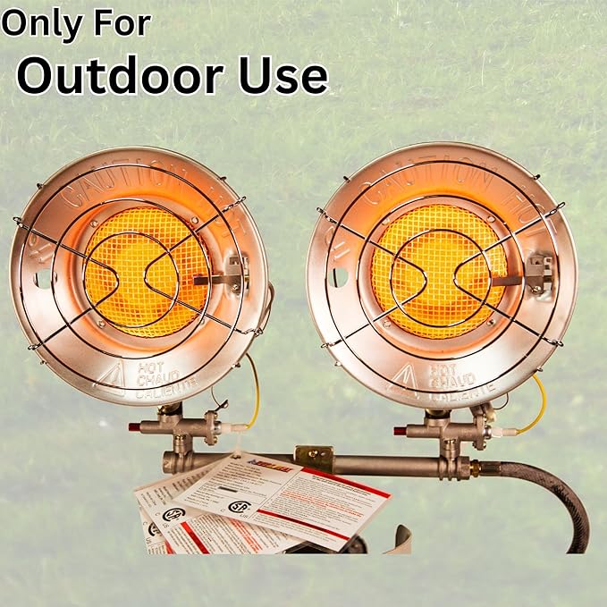 Comfort Gear Double Tank Top Portable Propane Radiant Heater, 30,000 BTUs, Instant Infrared Heat, for Jobsite/Garage/Workspace, Up to 48 Hrs on 20 lb Tank, Outdoor Use Only