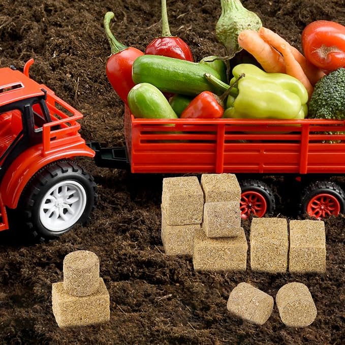 FOIMAS Miniature Hay Bales,12pcs Mini Bales for Mini House Decoration Garden Decoration DIY Autumn Harvest Craft