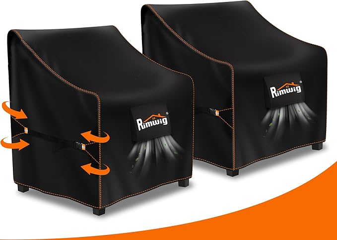 Patio Chair Covers Waterproof 2-Pack Wicker Swivel Chair Covers All-Weather Windproof & UV Protection Outdoor Furniture Covers Keep Your Chairs Like New 38x31x15x29inch