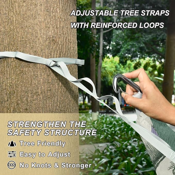 Botanical Americana Striped Wallpaper Hammocks with Hanging Rope Rope Hammock for Indoor Outdoor Patio