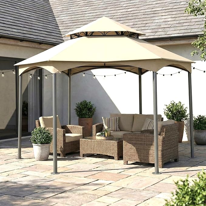 Garden Winds Durable Replacement Canopy Top Cover Compatible with The L-GZ793PST-A Southbay Hexagon Gazebo - Classic Sand, 350