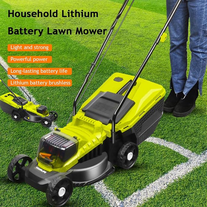 Self-Propelled Lawn Mower Cordless, 40V Brushless Electric Lawn Mower with 3-Position Cutting Height Adjustment, Included 2x4.0Ah Battery, for Lawns & Garden