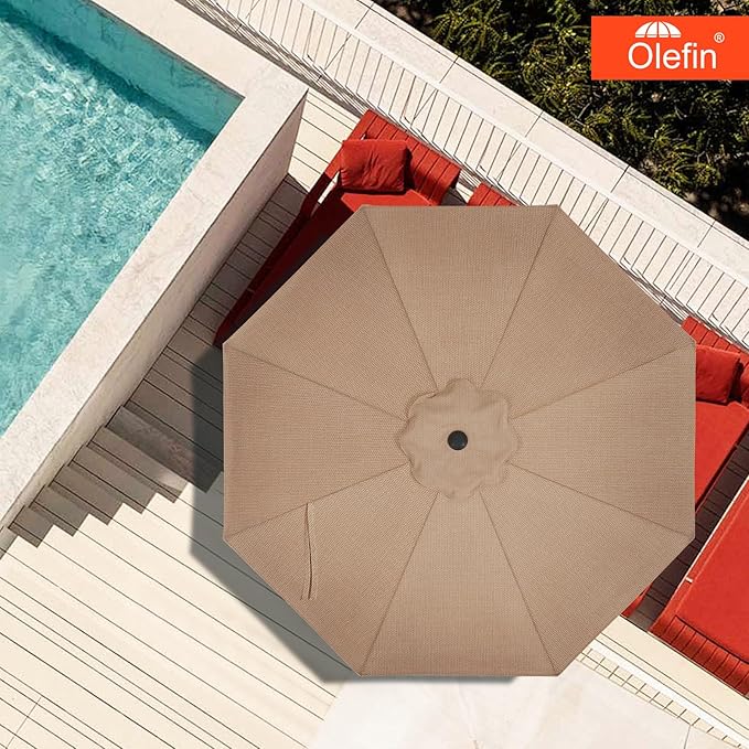 MASTERCANOPY 5-Year-Non-Fading Olefin 9FT Patio Umbrella Replacement Canopy for 8 Ribs- Sapphire Blue Canopy Only