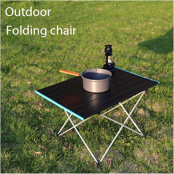 Folding Dining Table Outdoor Garden Furniture Sets Coffee Side Marching Tables Salon porable Folding Picnic Fishing Table Camping Supplies Equipment (Color : Black 40x35x29cm)