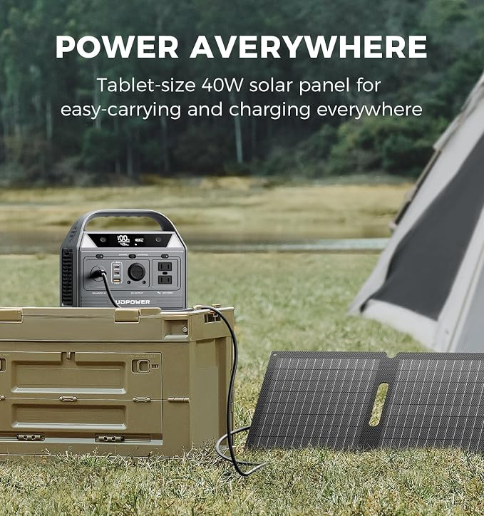 UDPOWER C400 400W Portable Power Station(Solar Panel Option) l 256Wh LiFePO4 Battery, 800W Surge| AC Outlet,USB-C,12V DC | for Camping, RV, Emergency Backup