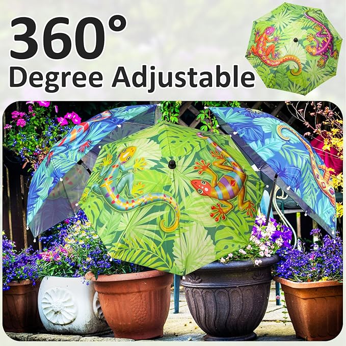 Plant Umbrellas for Outdoor Plants, Large Garden Plant Umbrella Shade Upgraded Adjustable Angle Height for Potted Plants Garden Beds