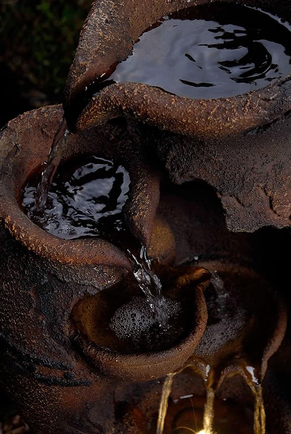 Jeco Old Fashion Pot Outdoor Fountain with LED Light