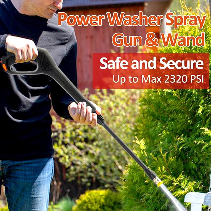 Bear Force Replacement Pressure Washer Spray Gun with Turbo Nozzle & 5 Spray Nozzle Tips, Compatible with Portland Husky Ford Pulsar ShopForce Taskforce Powerwasher